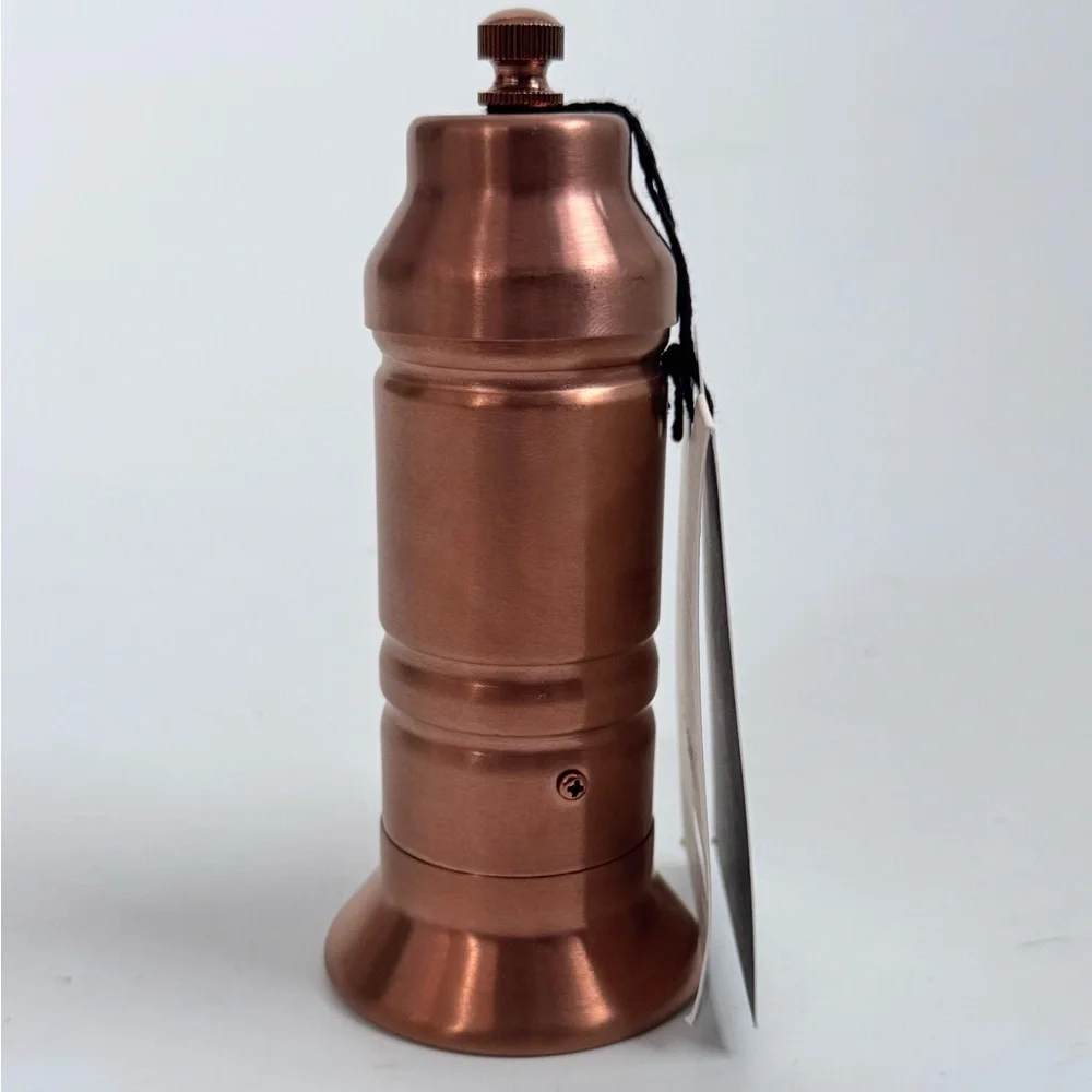 Hearth & Hand SHORT Salt / Pepper Crank Grinder Copper Finish Stainless Steel